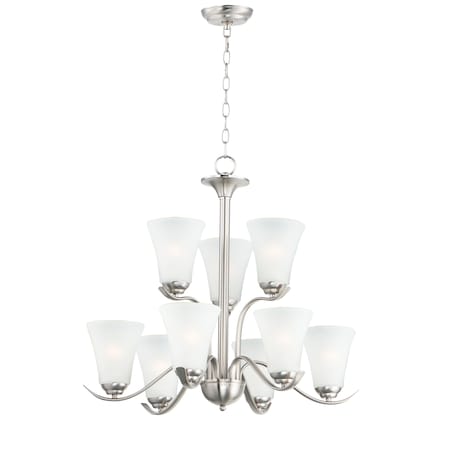 Maxim Lighting Vital 9-Light 26" Wide Satin Nickel Chandelier 12076FTSN